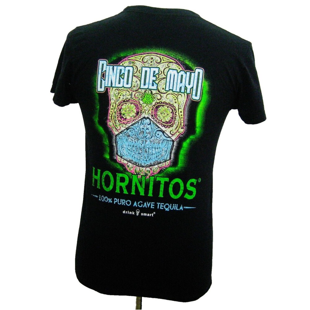 HORNITOS TEQUILA Men's (Small) Black Short Sleeve Graphic T-Shirt Cinco De Mayo